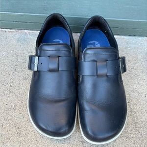 Womens  Birkenstock Blue Leather Slip-On Shoes